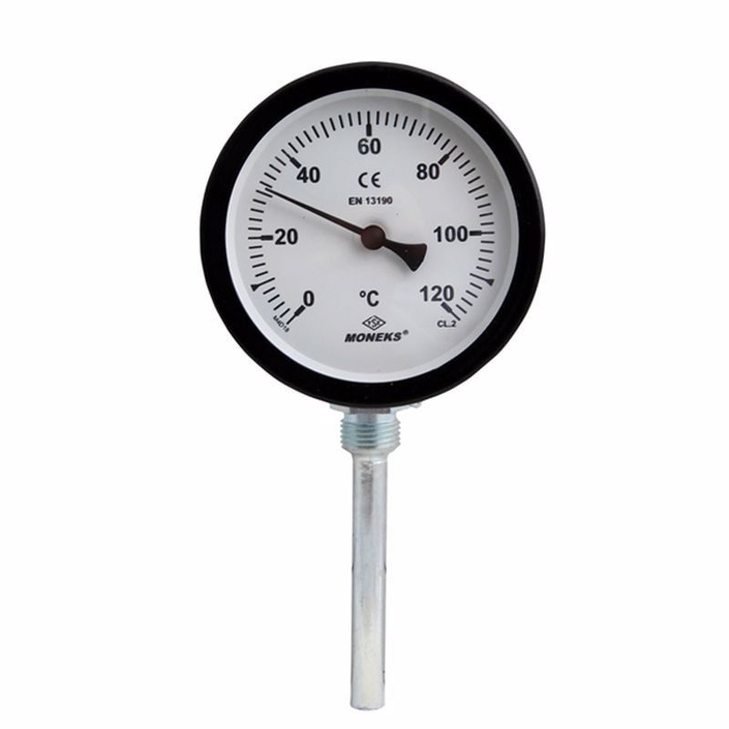 Moneks Ø100mm. -30...+60˚C Alttan 10cm. Daldırma ½'' Dişli CL.2,0 Termometre